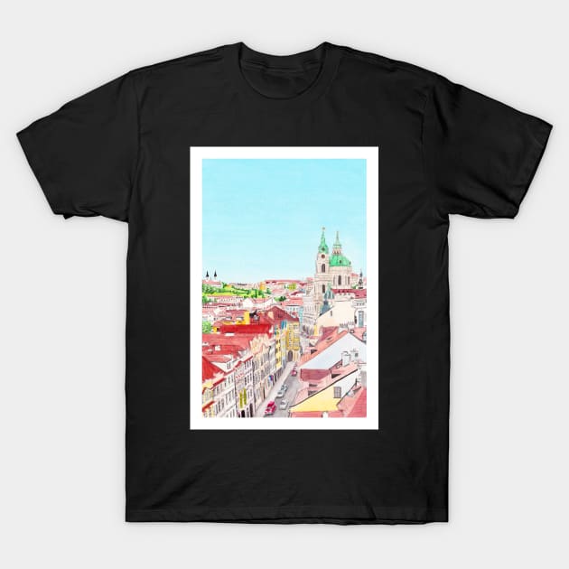 Prague, Czech Republic T-Shirt by NorrskenArt